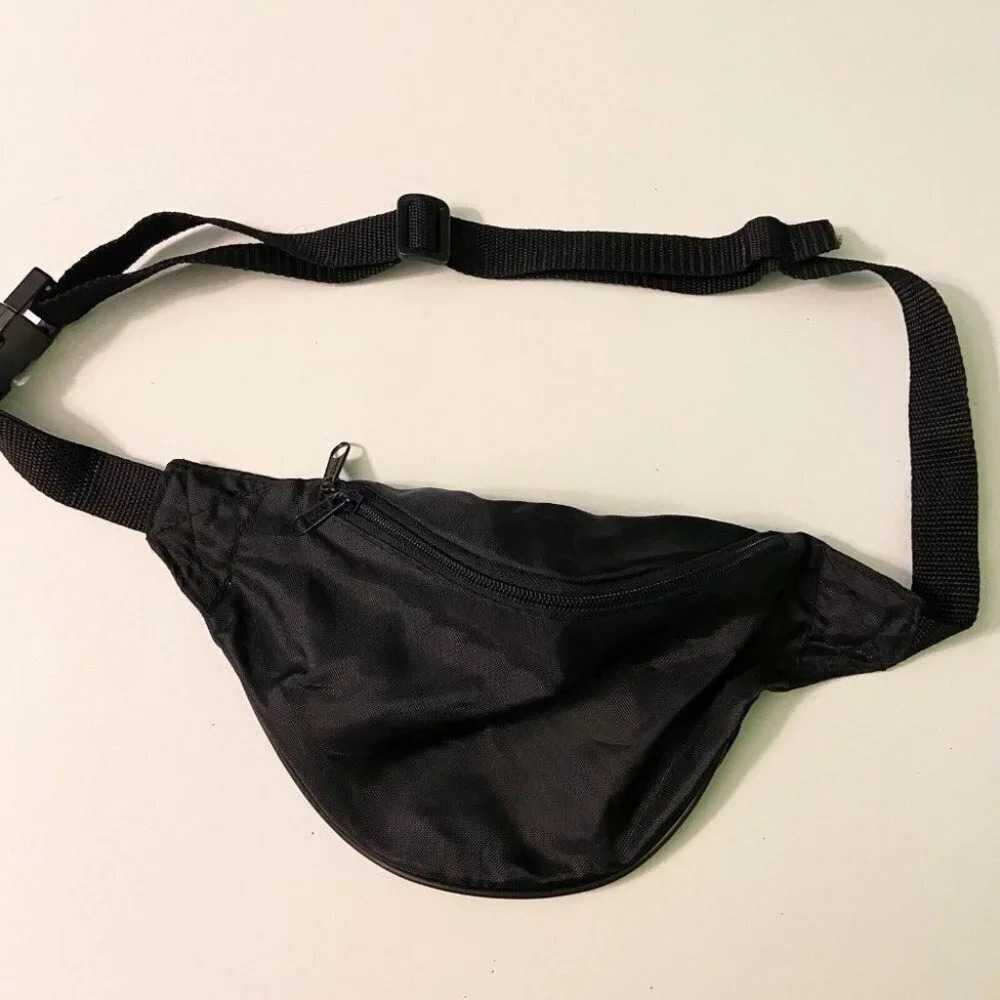 Vintage Debco Black Front Zippered Pocket Fanny Waist  Pack